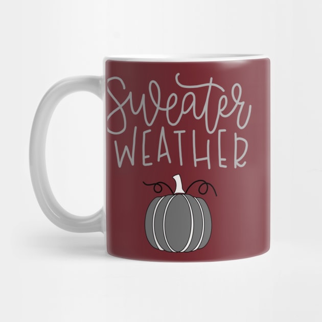 Sweater Weather Quote and Pumpkin Design by JadesCanvas